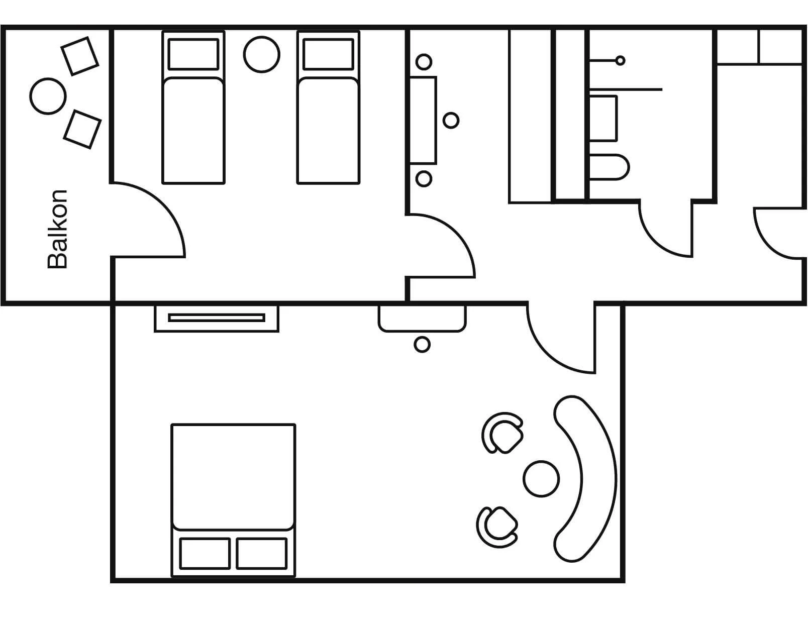 Grundriss JUNIOR SUITE Leipzig Suites